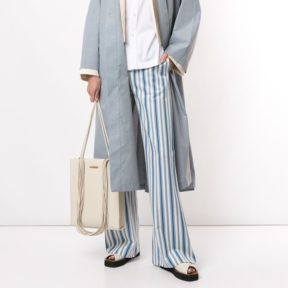 JIL SANDER+ Striped Cotton Wide Leg Pants Trousers Size XS - Picture 3 of 5